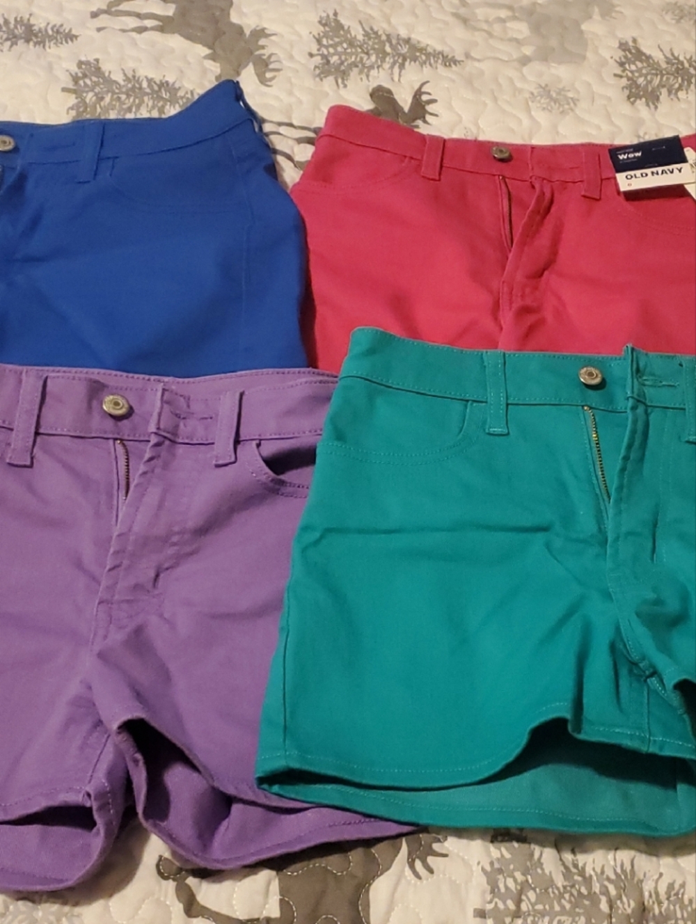 Old Navy High-Rise Wow Shorts Size 0 Bundle Blue Pink Purple Green